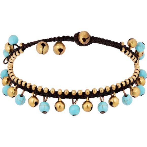 Bohemian Style Anklet with Jingling Bell and Hand-woven Rope, - Picture 2 of 7